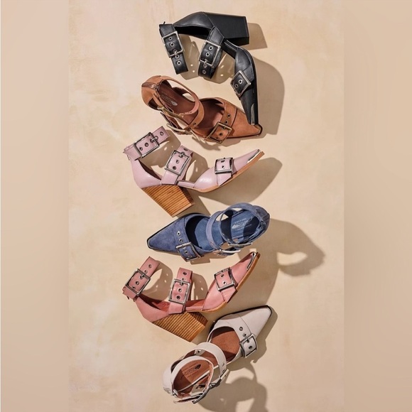 Free People x Jeffrey Campbell Hendrix Heels Tan Size 6 NWT - Picture 1 of 13